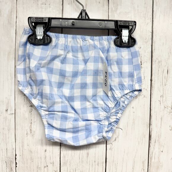 Hill House Bloomer Baby One Size Nap Bloomer Blue Jacquard Check White NWOT - Picture 1 of 3